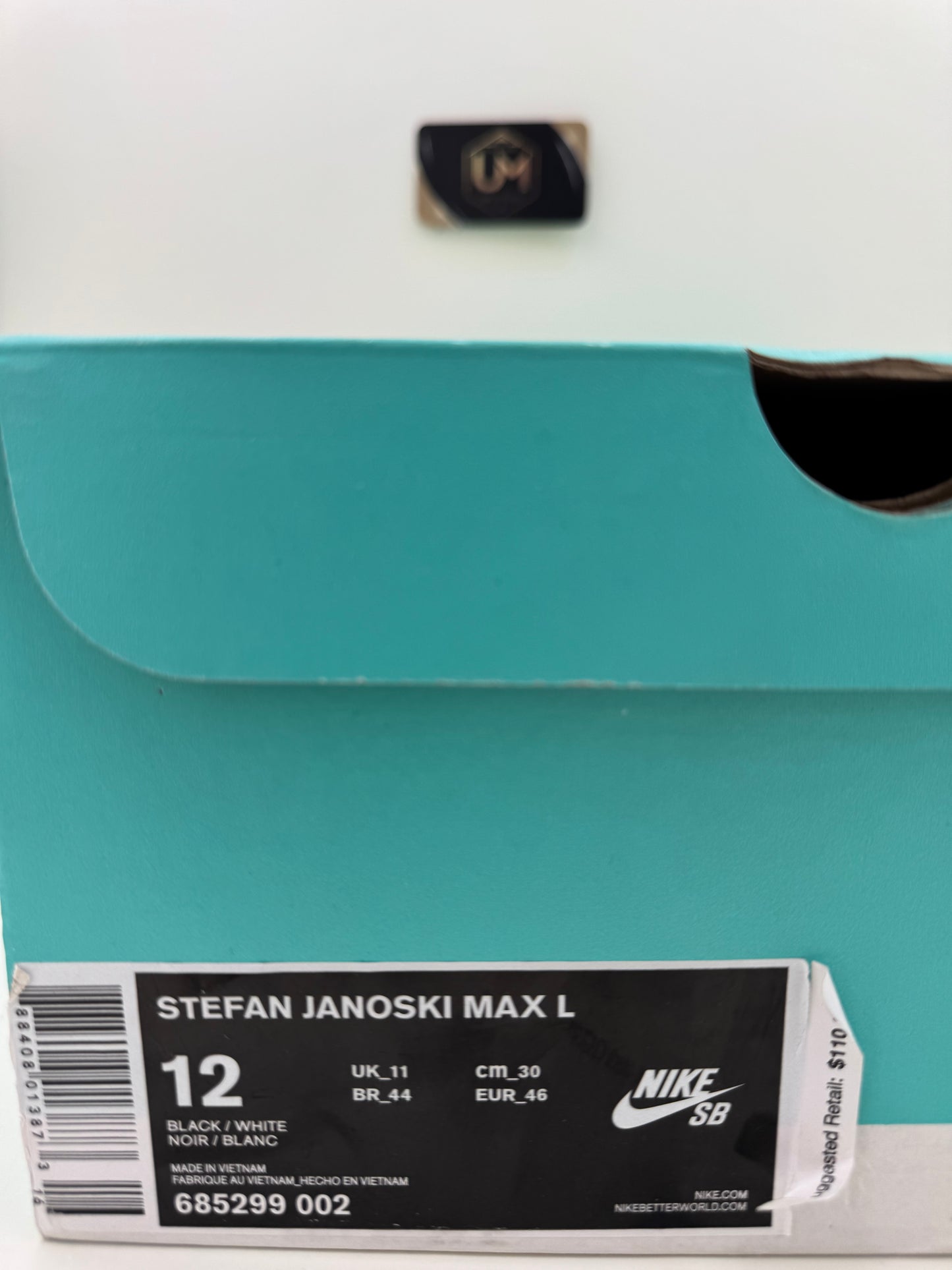Nike Stefan Janoski Max Leather ‘Black White’ | Size 12