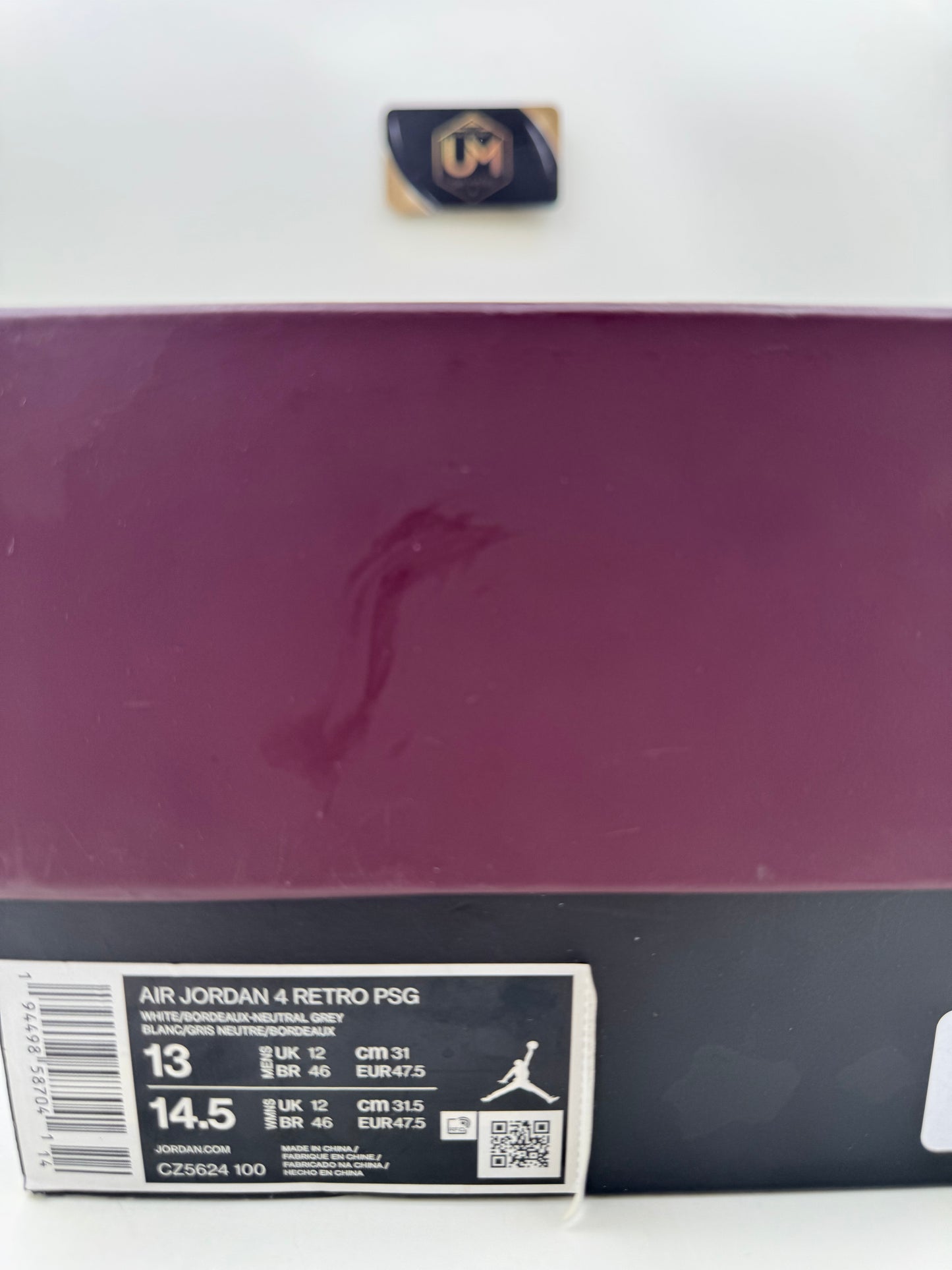 Paris Saint-Germain x Jordan 4 ‘Bordeaux’ | Size 13