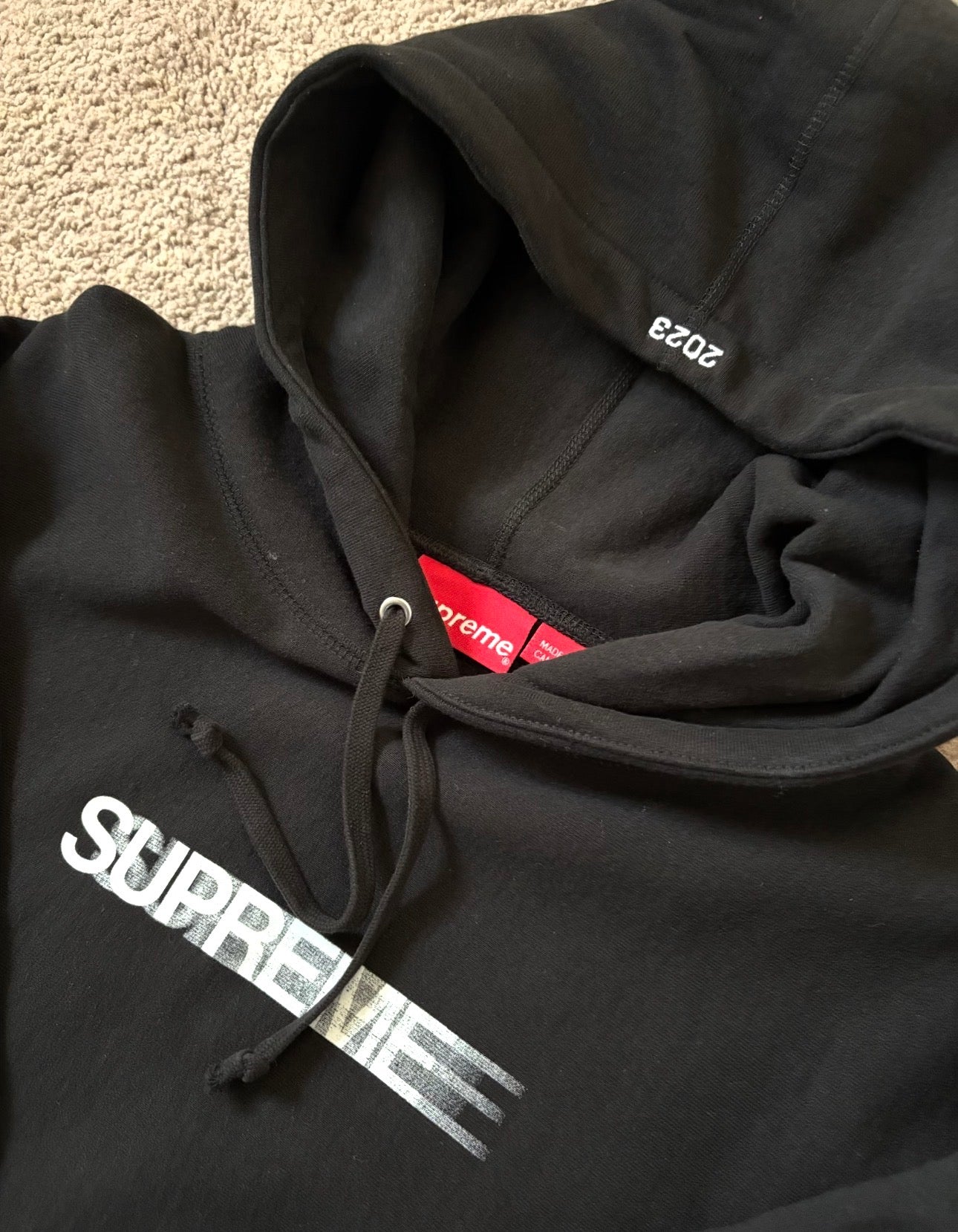 Supreme Motion Logo Hooded Sweatshirt (SS23) Black | Size M