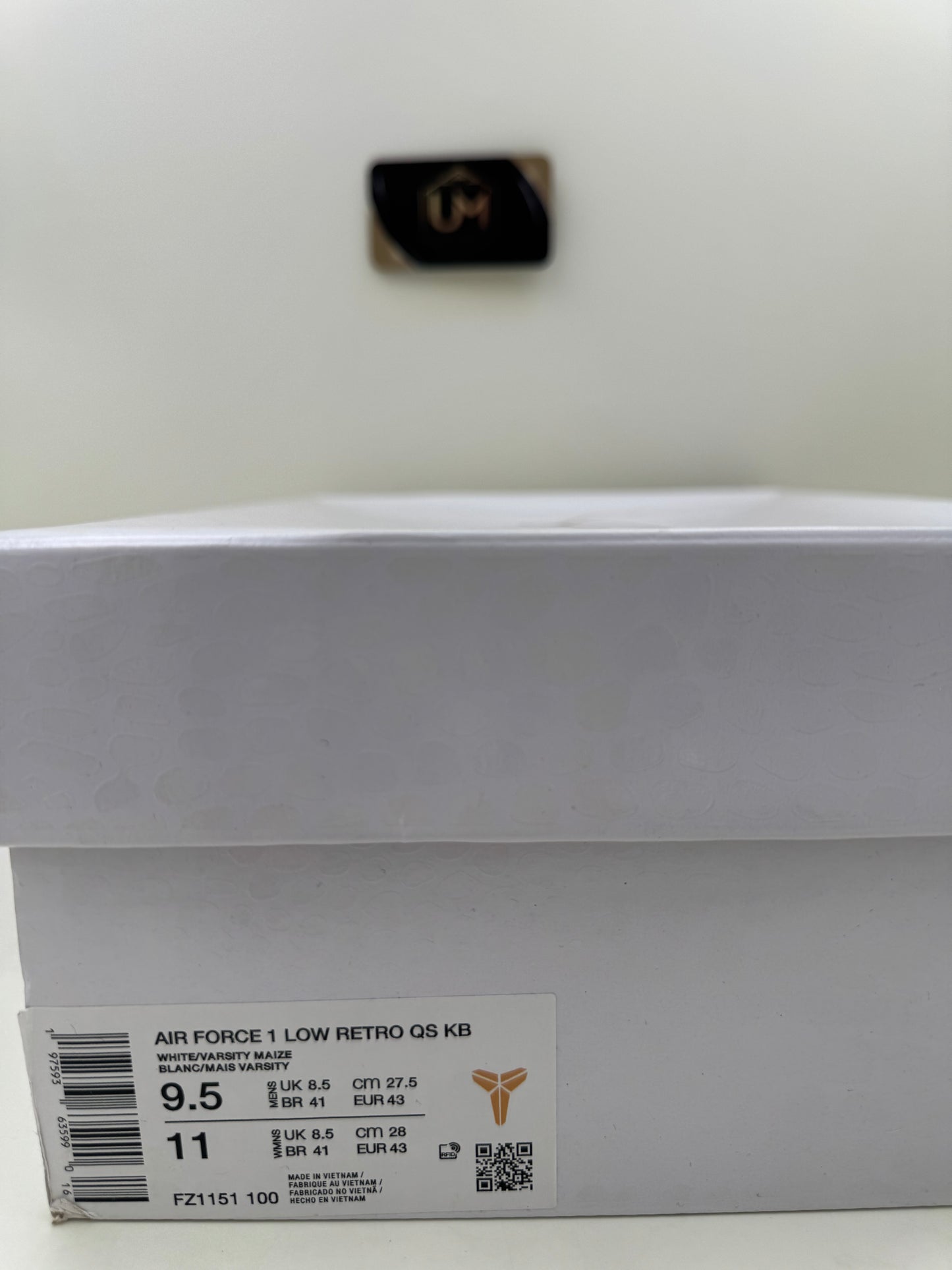 Kobe Bryant x Nike Air Force 1 Low QS ‘Lakers Home’ | Size 9.5