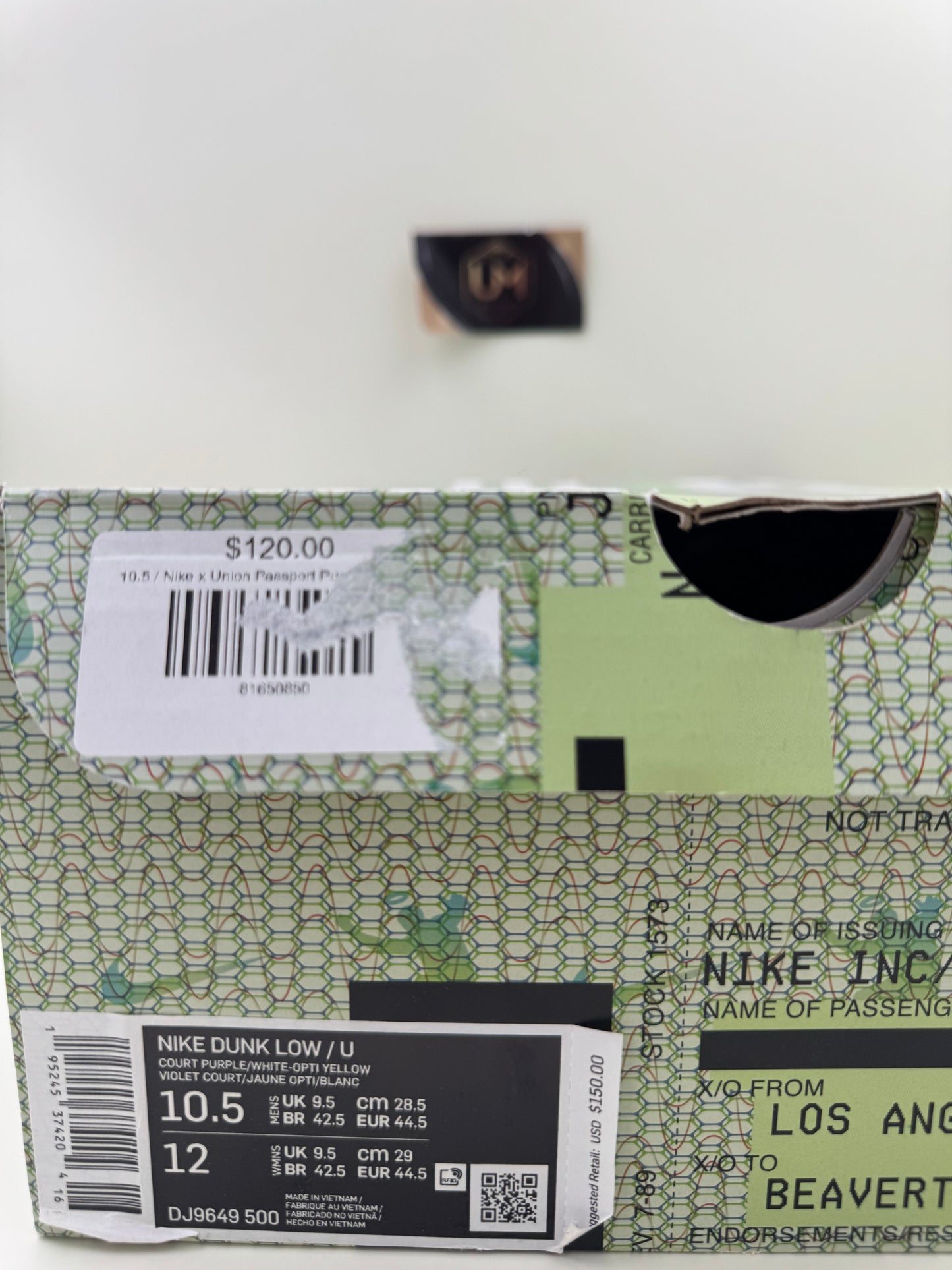 Union LA x Dunk Low ‘Passport Pack - Court Purple’ | Size 10.5