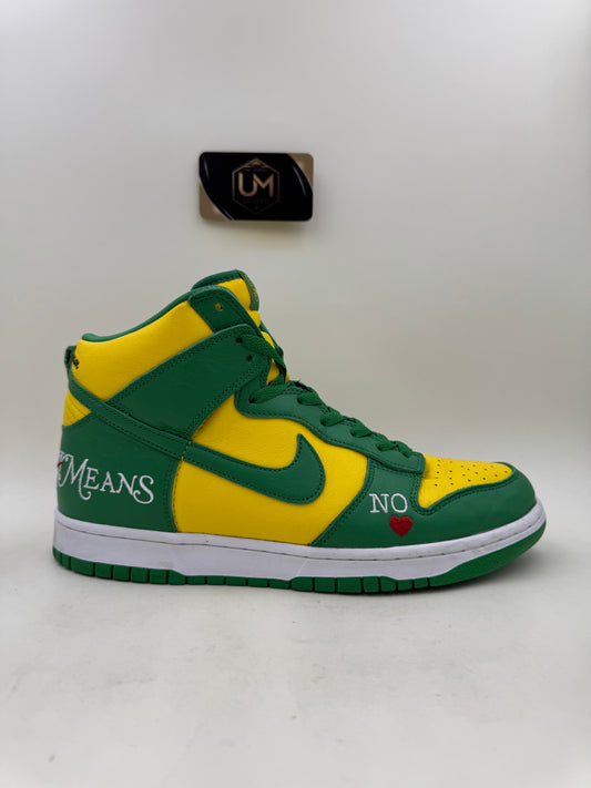 Supreme x Nike Dunk High SB ‘By Any Means - Brazil’ | Size 10