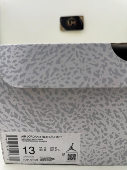 Jordan 3 SE Craft ‘Ivory’ | Size 13