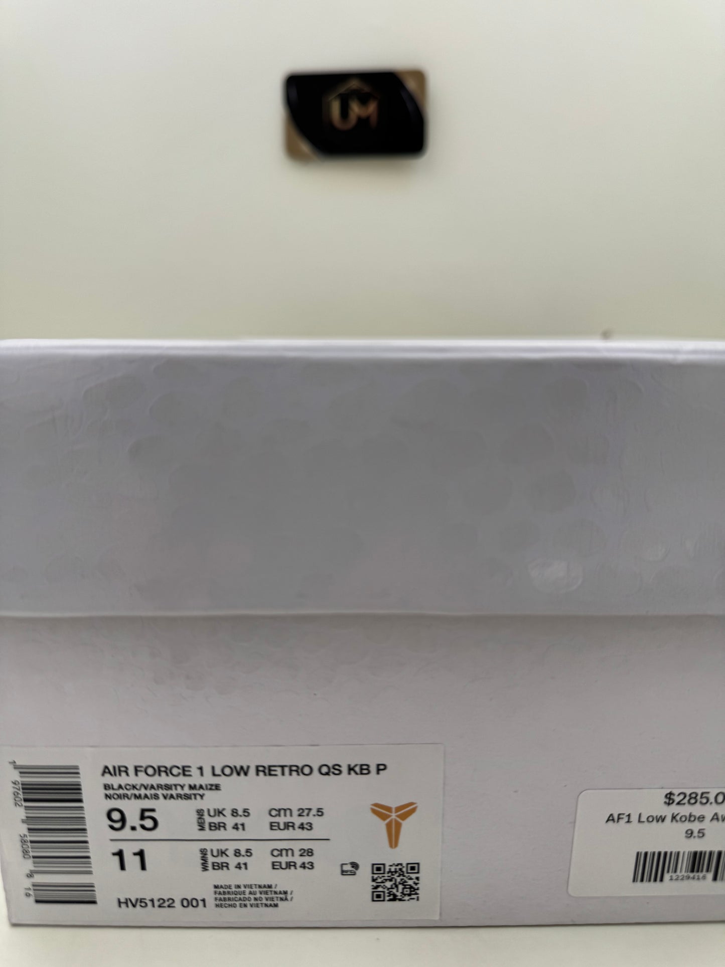 Kobe Bryant x Nike Air Force 1 Low ‘Lakers Away’ Numbered 716 | Size 9.5