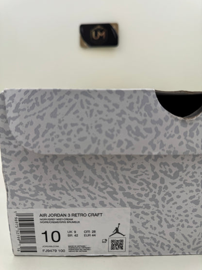 Jordan 3 SE Craft ‘Ivory’ | Size 10