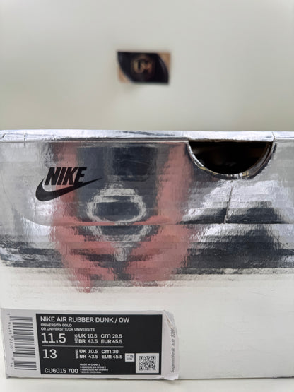 Off-White x Nike Rubber Dunk ‘University Gold’ | Size 11.5