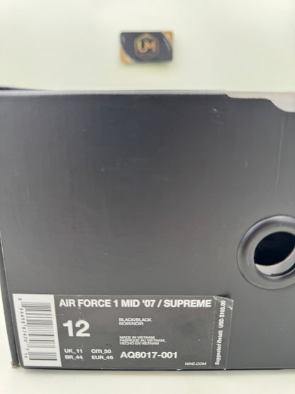Supreme x NBA x Nike Air Force 1 Mid 07 ‘Black’ | Size 12