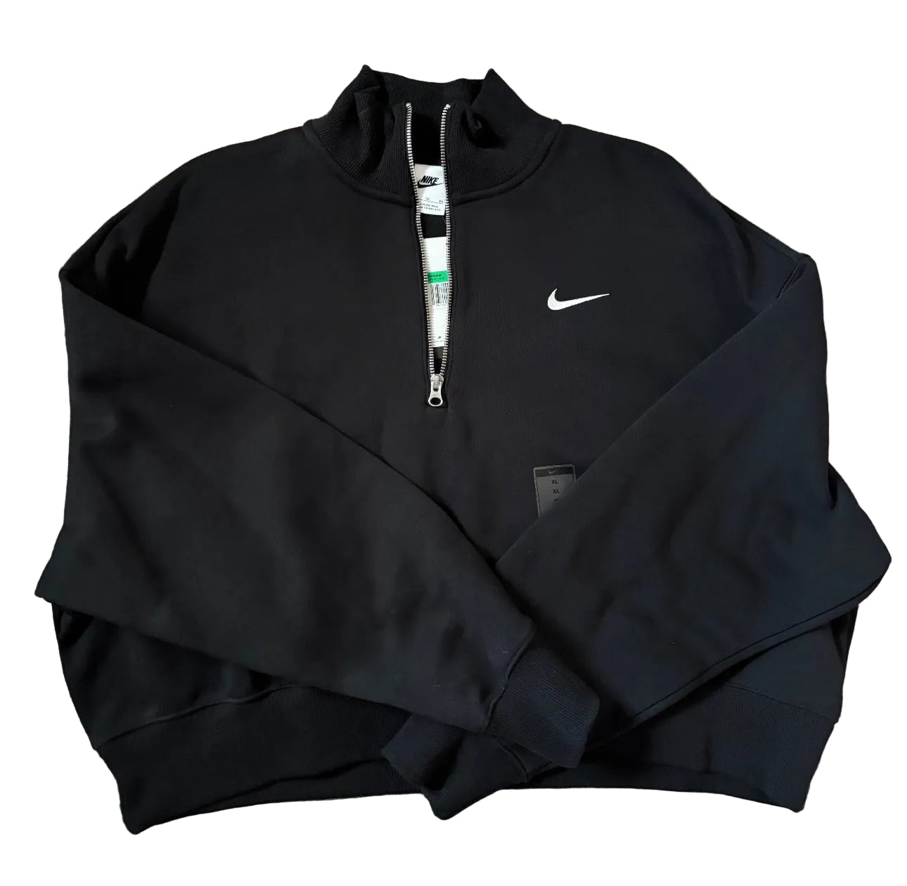Nike Women's Phoenix Fleece Oversized 1/2-zip Crop Fleece Sweatshirt | Size XL