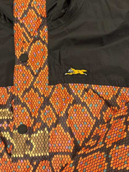 IceCream Rattler Snakeskin Print Coral Hooded Nylon Jacket | Size 2XL
