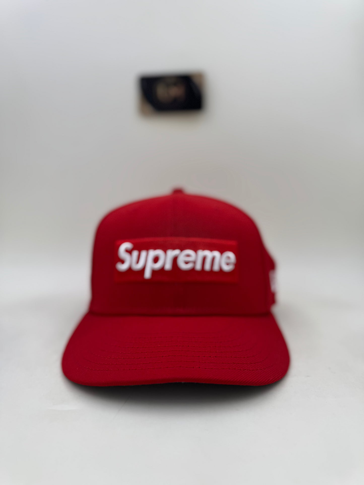 Supreme x MLB Teams Box Logo New Era 'Red - Atlanta' | Size 7 & 3/8th