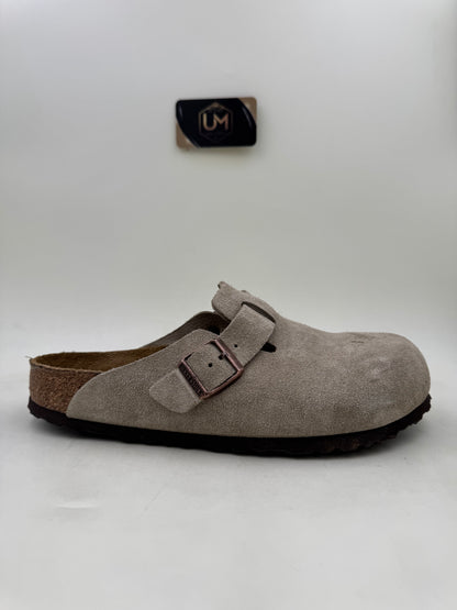 Birkenstock Boston Soft Footbed Suede Narrow 'Taupe' | Size 41