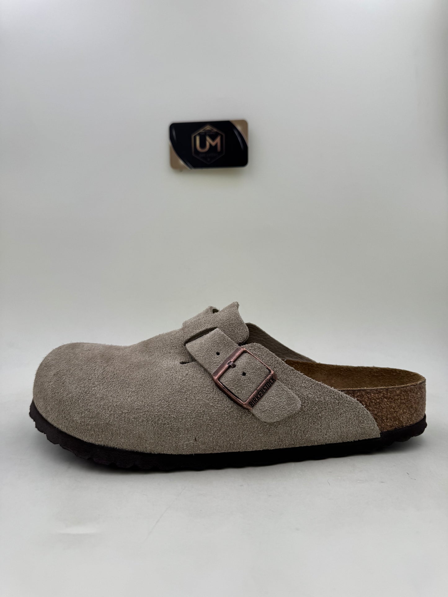 Birkenstock Boston Soft Footbed Suede Narrow 'Taupe' | Size 41