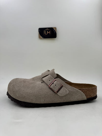 Birkenstock Boston Soft Footbed Suede Narrow 'Taupe' | Size 41