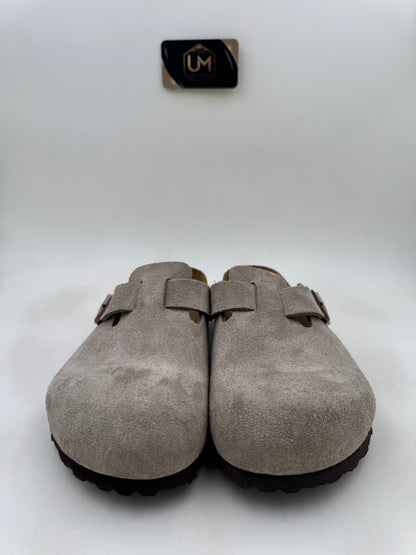 Birkenstock Boston Soft Footbed Suede Narrow 'Taupe' | Size 41